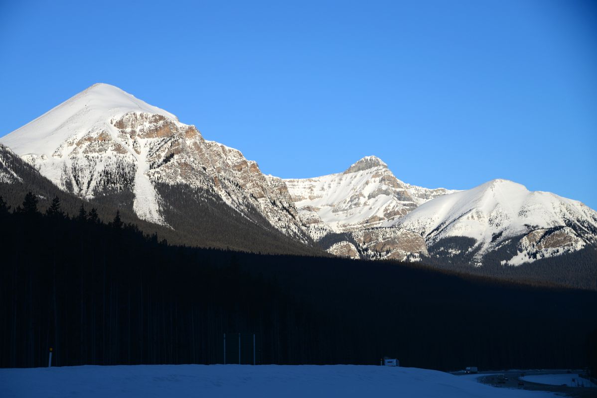 19A Fairview Mountain, Mount Niblock, Mount St Piran Early Morning From Trans Canada Highway Just Before Lake Louise on Drive From Banff in Winter